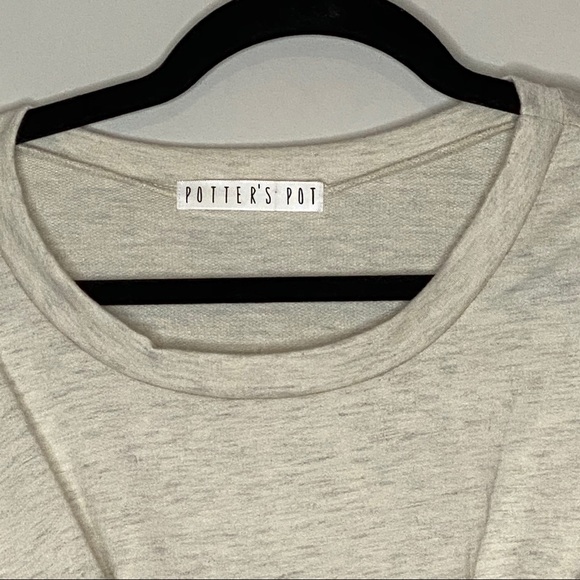 Potter's Pot Heathered Cream Lace-Up T-shirt Dress - Picture 6 of 7